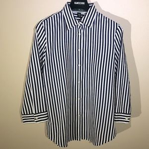 Ralph Lauren Blue White Vertical Striped Shirt